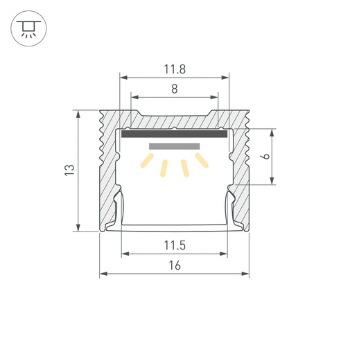 Профиль SL-SLIM-H13M-2000 ANOD (Arlight, Алюминий)