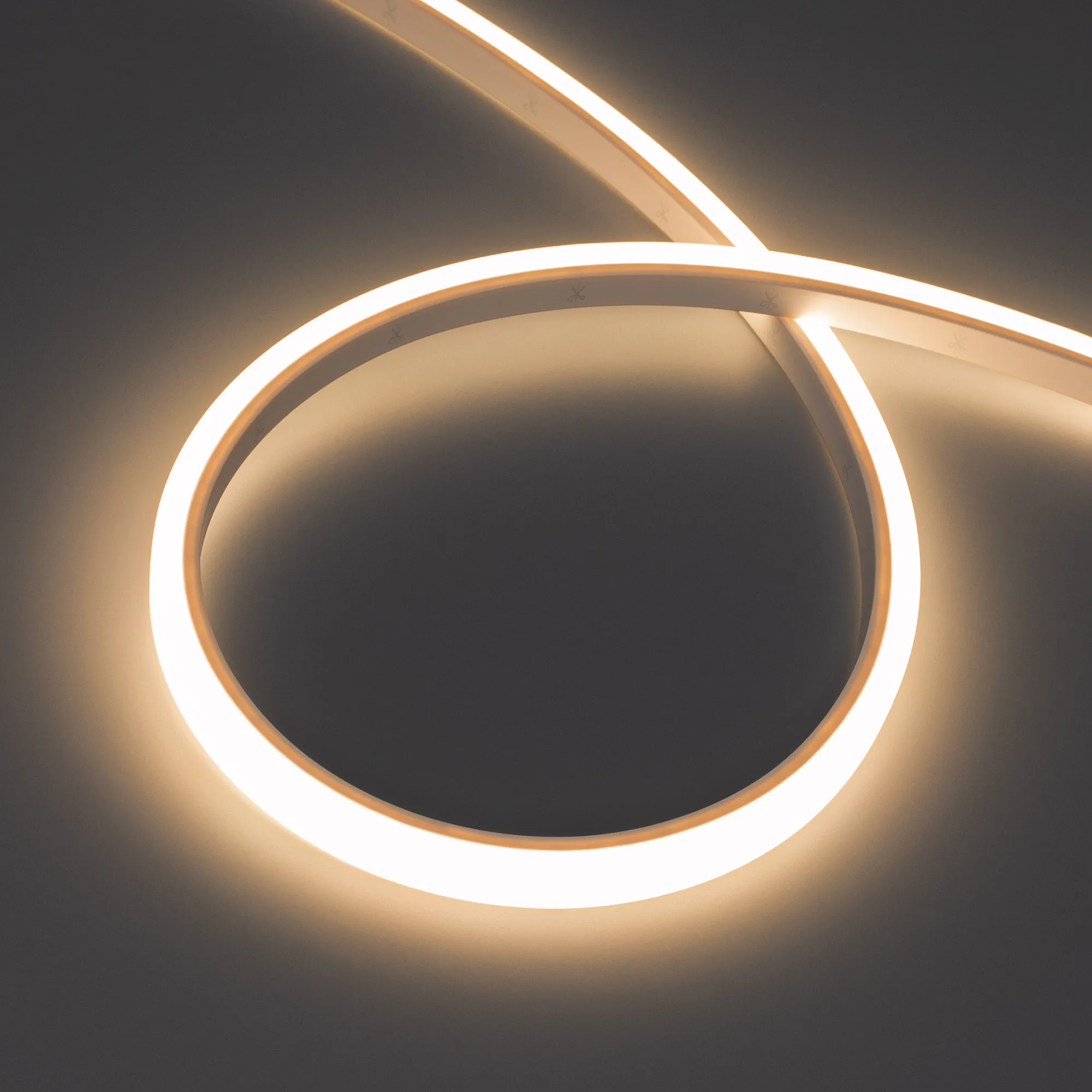 Лента герметичная WAVE-TOP-PU-A144-10x10mm 24V Warm3500 (5 W/m, IP68, 5m, wire x2) (Arlight, Вывод боковой, 3 года) - изображение товара