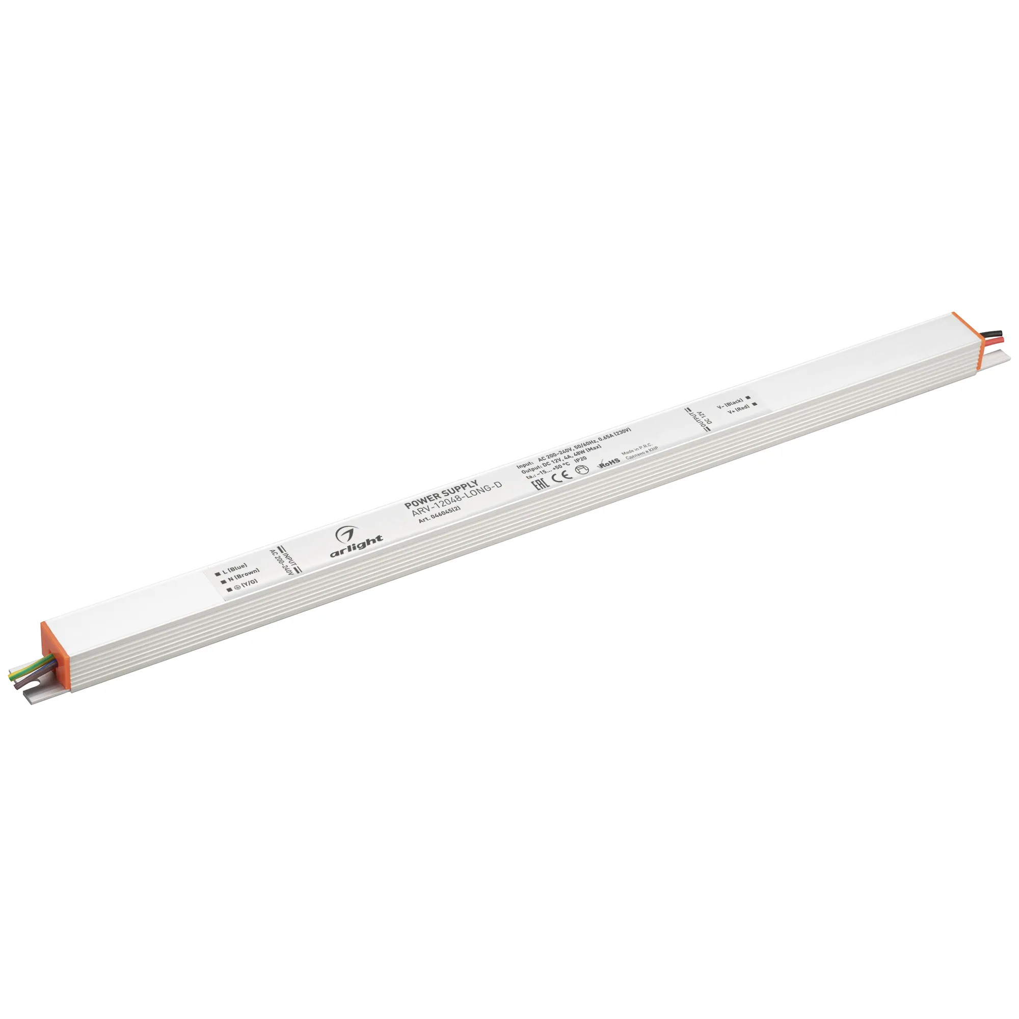 Блок питания ARV-12048-LONG-D (12V, 4A, 48W) (Arlight, IP20 Металл, 3 года) - изображение товара